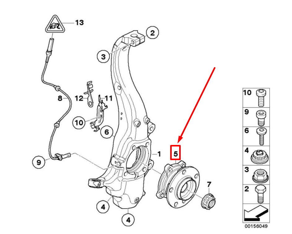 new bmw x6 e71, e72 front wheel hub with bearing 6882265 31226882265 original