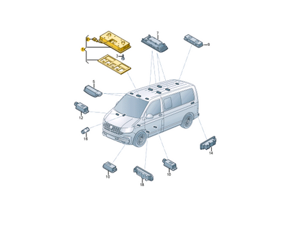 NEW VW TRANSPORTERI T6 FRONT READING INTERIOR LED LIGHT 7C0947099GY20 ORIGINAL
