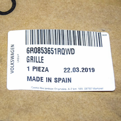 NEW VOLKSWAGEN POLO 6R FRONT BUMPER RADIATOR GRILLE 6R0853651RQWD ORIGINAL