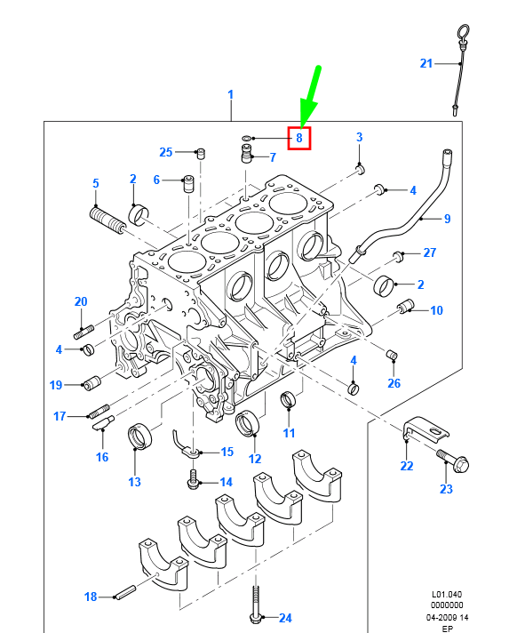 new ford ranger mk2 cylinder block o-ring 3515588 99541-00704 original