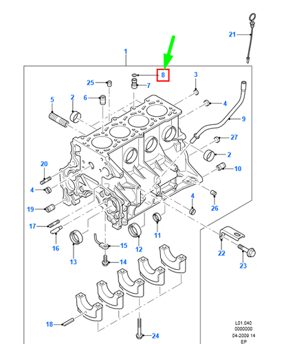 new ford ranger mk2 cylinder block o-ring 3515588 99541-00704 original