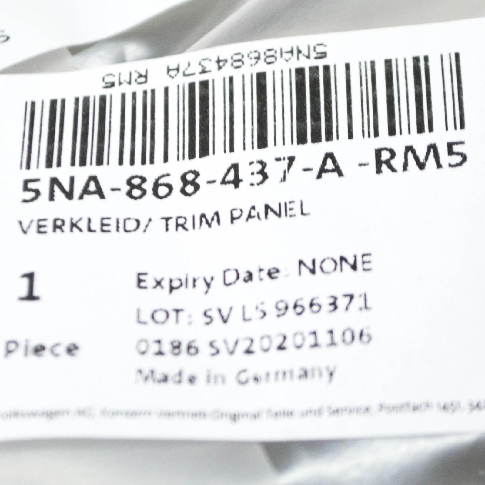 NEW VOLKSWAGEN TIGUAN AD INTERIOR REAR VIEW MIRROR TRIM 5NA868437ARM5 ORIGINAL