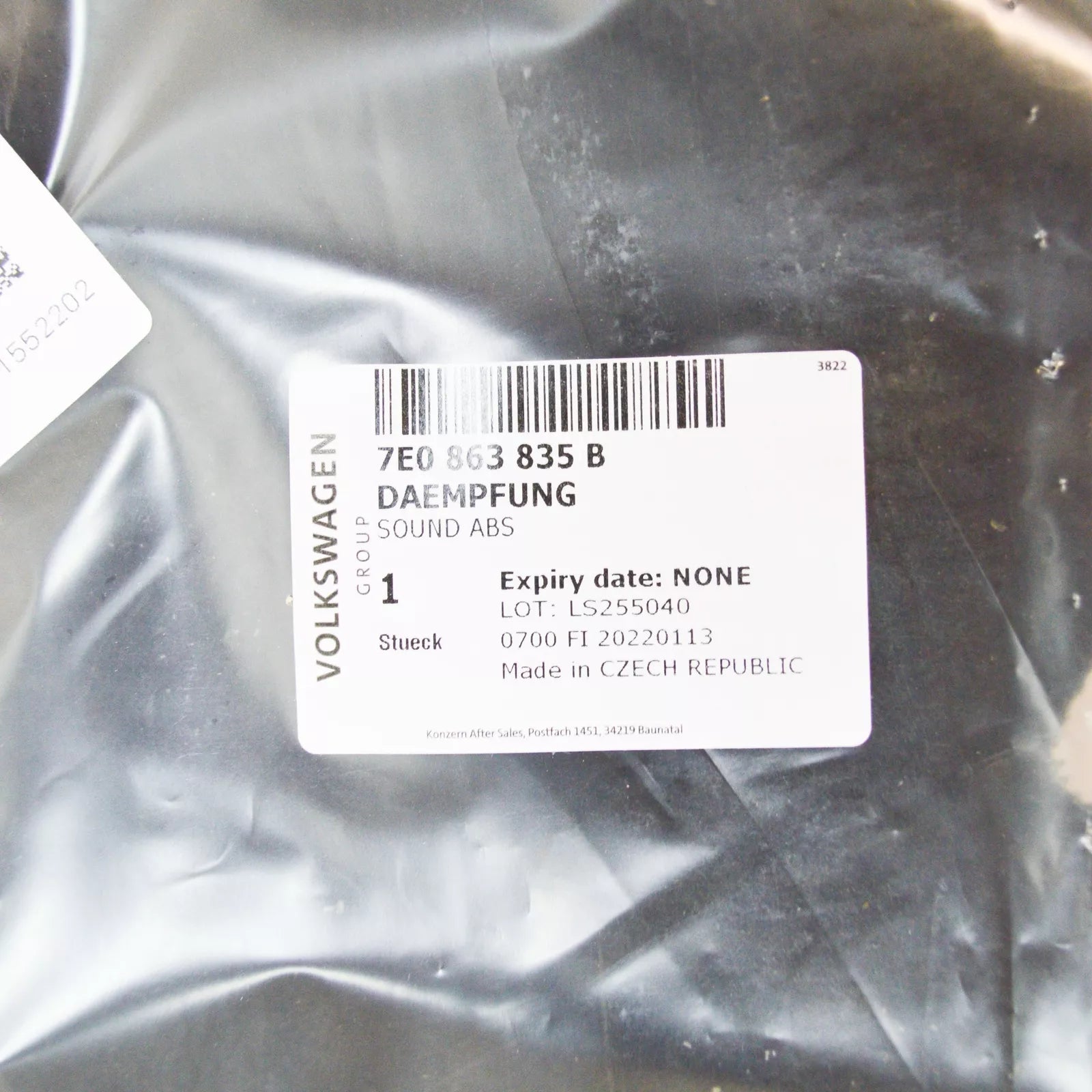 NEW VW TRANSPORTER T6 ENGINE LID SOUND ABSORBER 7E0863835B ORIGINAL