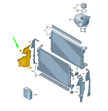 NEW AUDI Q3 F3 RADIATOR RIGHT AIR GUIDE 83A121284J ORIGINAL