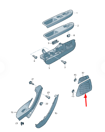 NEW VW PASSAT CC 357 FRONT LEFT LOUDSPEAKER TRIM 3C0867149B9B9 ORIGINAL
