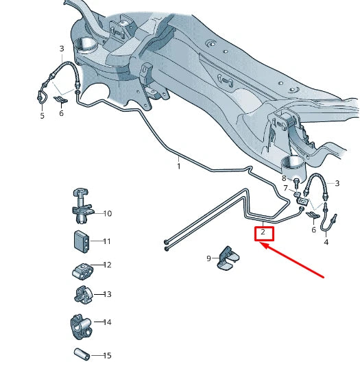 NEW VW CADDY IV SA MK6 REAR LEFT BRAKE LINE 2K0614741K