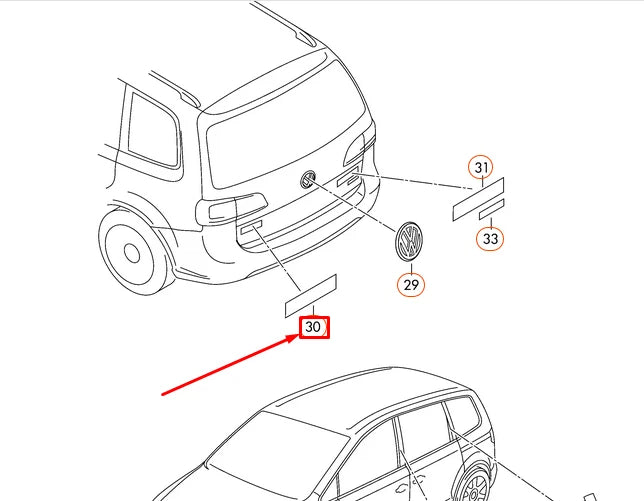 NEW VOLKSWAGEN SHARAN 7N REAR CHROME SHARAN INSCRIPTION 7N0853687739 ORIGINAL