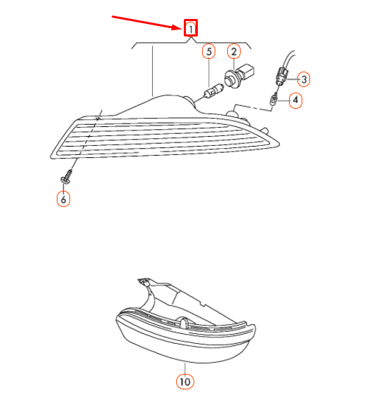 NEW VW SCIROCCO MK3 FRONT RIGHT FLASHING PARKING LIGHT 1K8953042E ORIGINAL