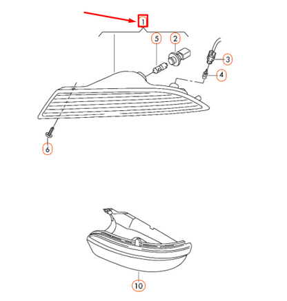 NEW VW SCIROCCO MK3 FRONT RIGHT FLASHING PARKING LIGHT 1K8953042E ORIGINAL