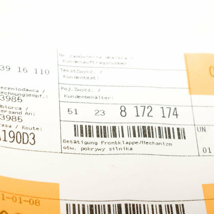 new bmw 5 e39 bonnet hood release cable rhd 51238172174 original