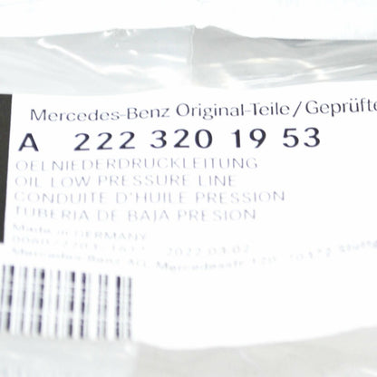 NEW MERCEDES-BENZ S W222 OIL LOW PRESSURE HOSE A2223201953 ORIGINAL