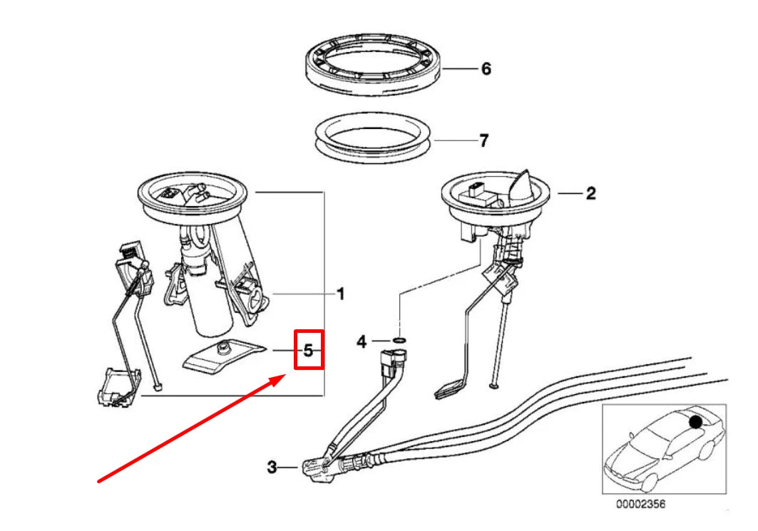 NEW BMW 3 COMPACT E36 FUEL PUMP STRAINER 16141182890 1182890 ORIGINAL