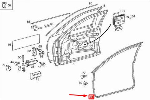 NEW MERCEDES-BENZ S-CLASS W140 WEATHERSTRIP RIGHT FRONT DOOR A1407200278