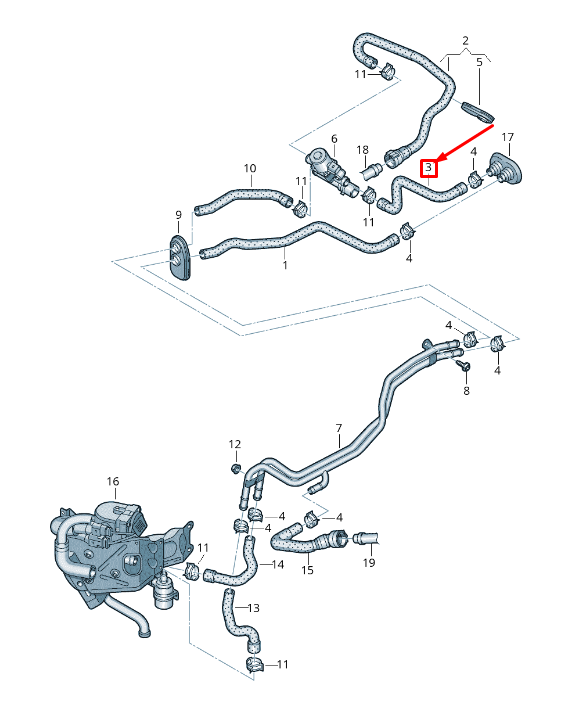 new audi a6 avant c7 auxiliary heater coolant feed hose 4g1265373a original