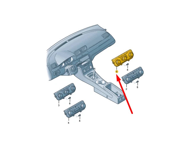 NEW VOLKSWAGEN CC A/C DISPLAY AND CONTROL PANEL 1K8907426ARZJU ORIGINAL