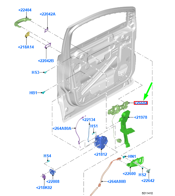 new ford kuga mk2 c520 front right door handle reinforcement lhd 2001472