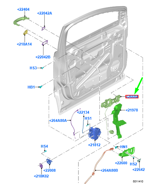 new ford kuga mk2 c520 front right door handle reinforcement lhd 2001472