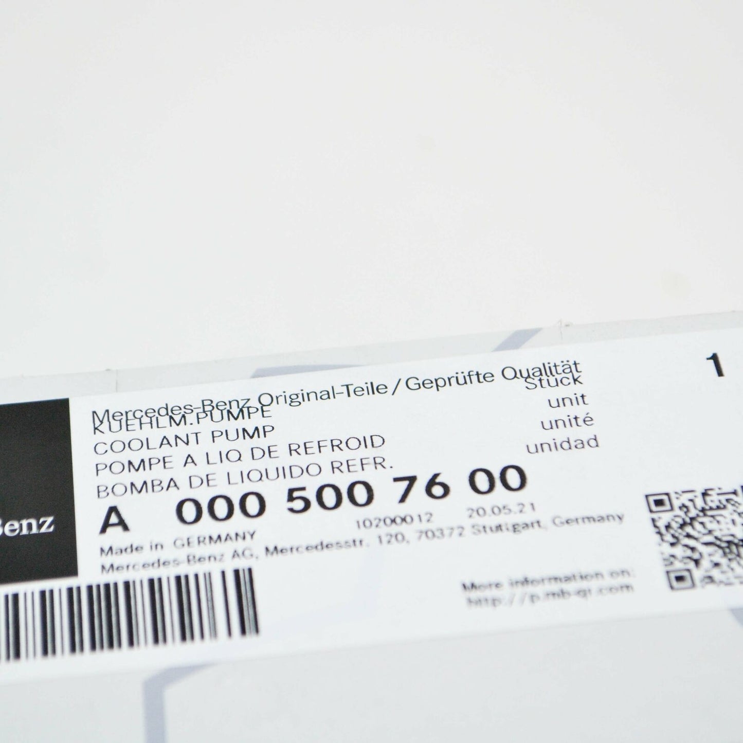 NEW MERCEDES-BENZ GLE W167 AUXILIARY WATER PUMP A0005007600 ORIGINAL