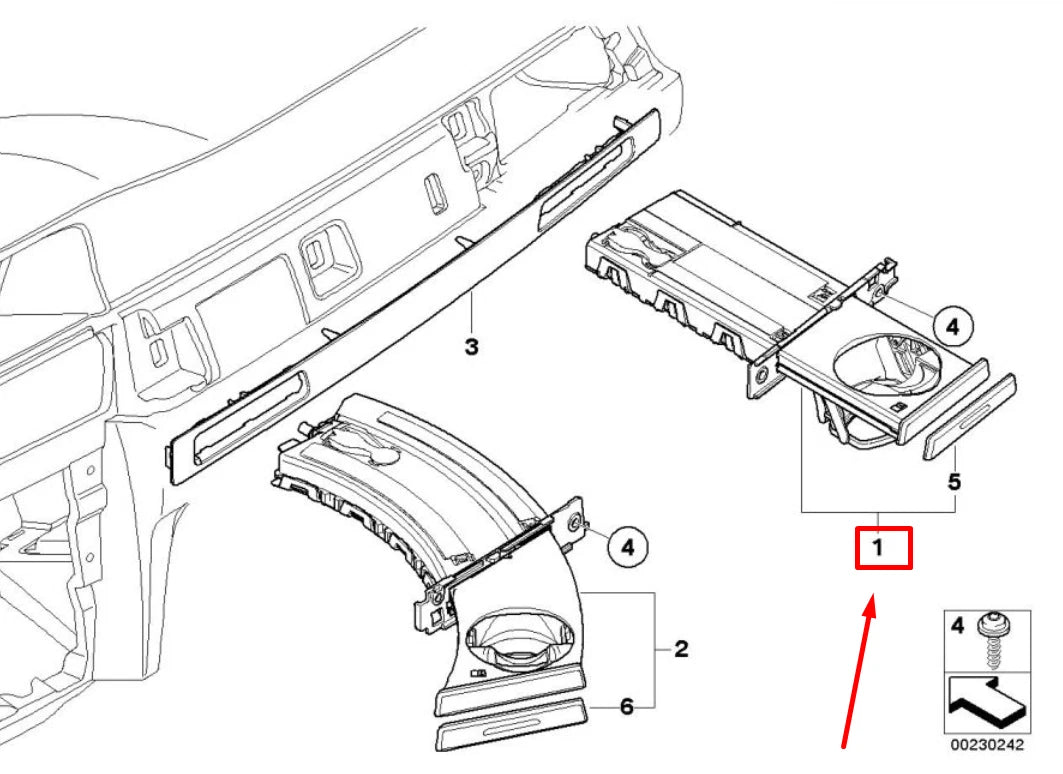 NEW BMW 3 E90 RIGHT DASHBOARD CUP HOLDER 51459173473 9173473 ORIGINAL