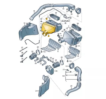 NEW AUDI R8 SPYDER 4S RIGHT AIR FILTER BOX UPPER PART 4S0133844B 2016 ORIGINAL