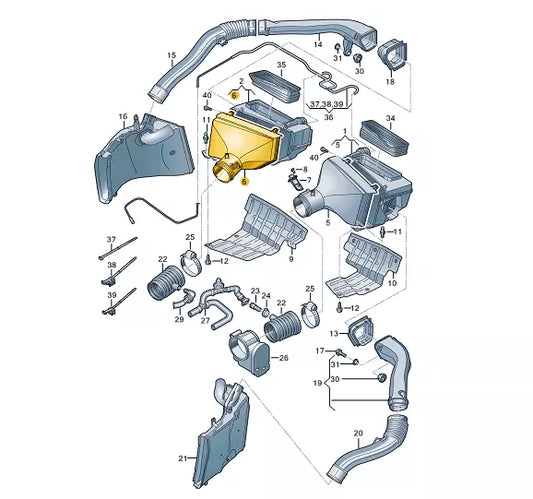 NEW AUDI R8 SPYDER 4S RIGHT AIR FILTER BOX UPPER PART 4S0133844B 2016 ORIGINAL