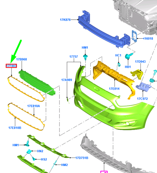 new ford tourneo courier front radiator grille surround bezel 1848612 original