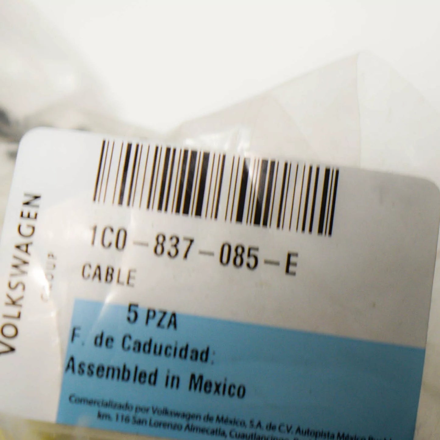 NEW VW BEETLE 5C INTERIOR DOOR LOCK BOWDEN CABLE 1C0837085E