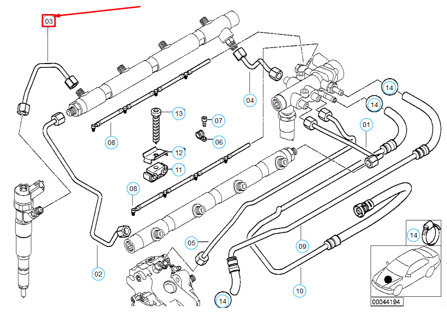 new bmw 7 e38 fuel injection pressure accumulator pipe 13532248334 original