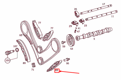 NEW MERCEDES-BENZ C W203 TIMING CHAIN SLIDING RAIL A1120520016 ORIGINAL