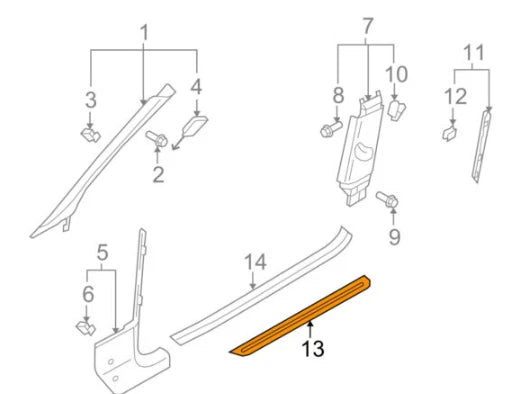 NEW AUDI A5 S5 8T8 S LINE TUNING LEFT ENTRY DOOR SILL 8T0853373H01C ORIGINAL
