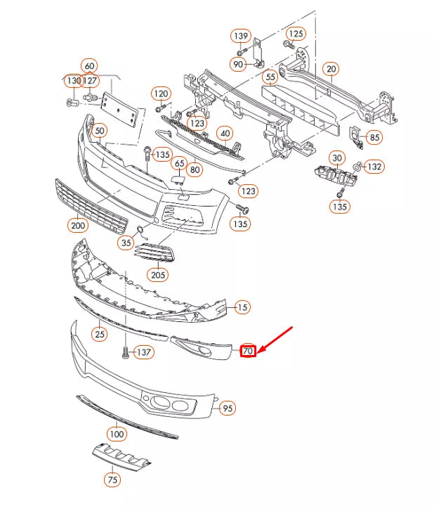 NEW VOLKSWAGEN TOUAREG 7P FRONT BUMPER LEFT TRIM 7P6807489E9B9