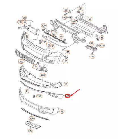 NEW VOLKSWAGEN TOUAREG 7P FRONT BUMPER LEFT TRIM 7P6807489E9B9