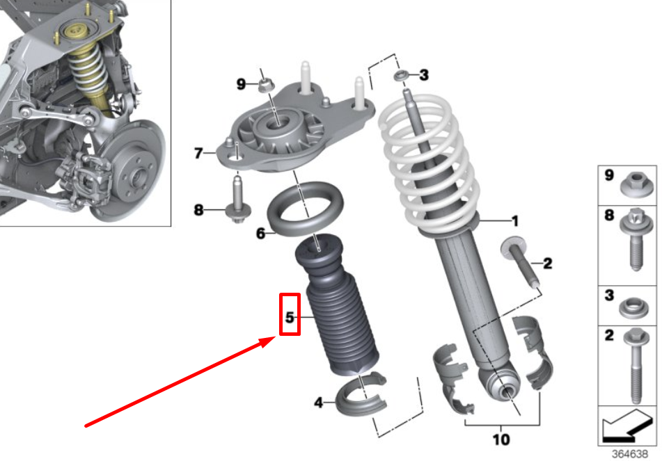 new bmw i3 i01 rear suspension strut bumper 6887109 33506887109 original