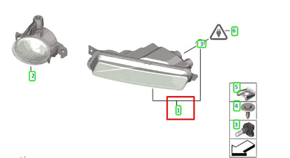 NEW BMW 1 E82 FRONT RIGHT FOG LIGHT 63177164856 7164856 ORIGINAL