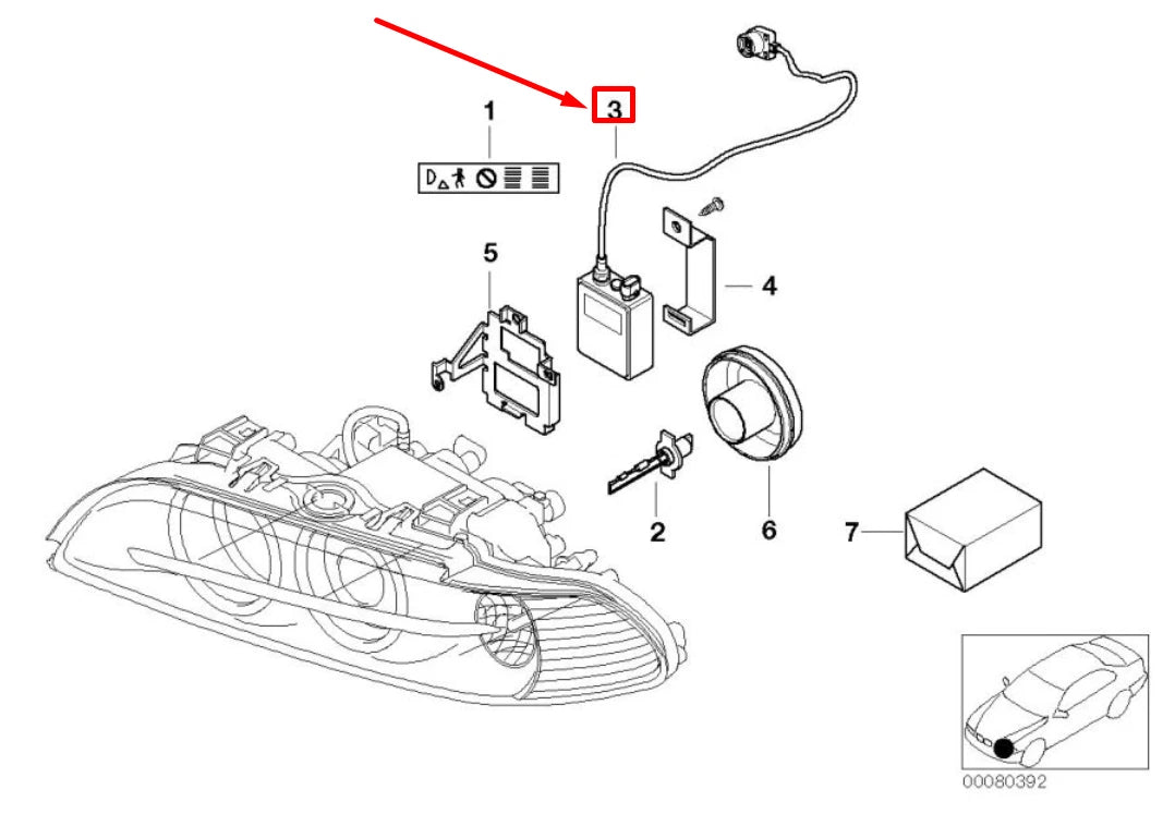 NEW BMW 5 E39 XENON HEADLIGHT CONTROL UNIT 63128387114 8387114 ORIGINAL