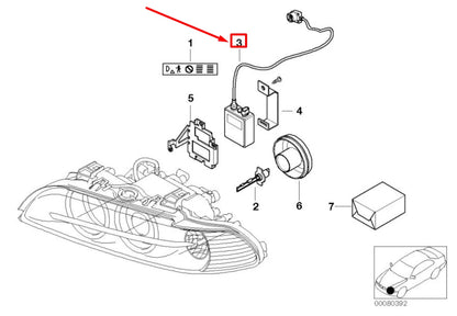 NEW BMW 5 E39 XENON HEADLIGHT CONTROL UNIT 63128387114 8387114 ORIGINAL