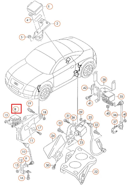 NEW AUDI TT 8N FRONT HEADLIGHT HEIGHT LEVEL ADJUSTER 4B0907503A 2006