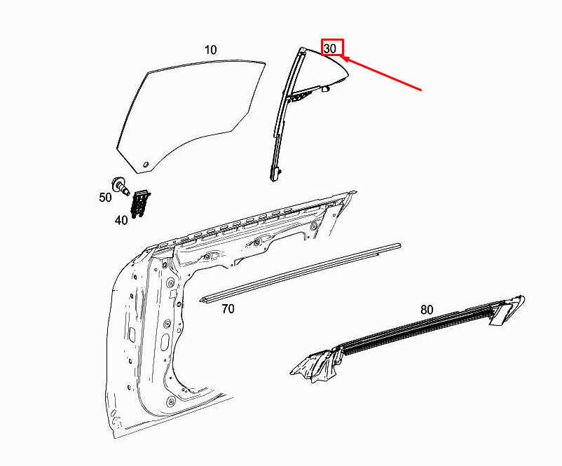 new mercedes-benz cla coupe c117 rear left door vent window a1177300318 original