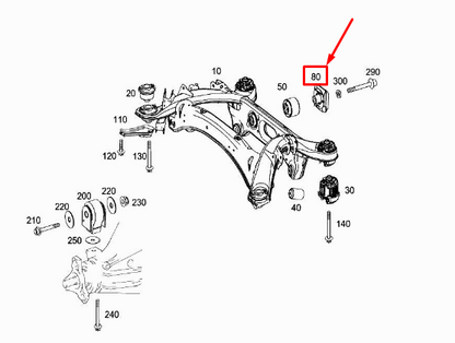 new mercedes-benz c w204 left rear differential mount a2043500372 original