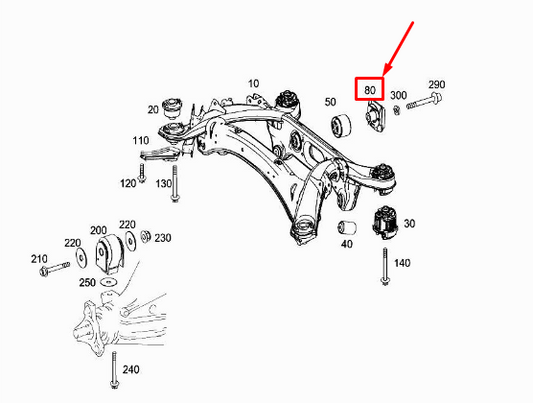 new mercedes-benz c w204 left rear differential mount a2043500372 original