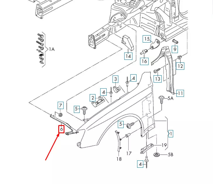 NEW AUDI A4 B8 FRONT LEFT FENDER LOWER BRACE 8K0821135P