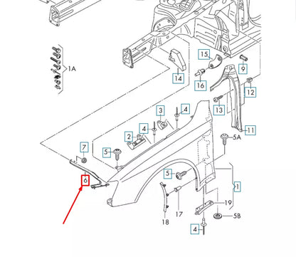 NEW AUDI A4 B8 FRONT LEFT FENDER LOWER BRACE 8K0821135P