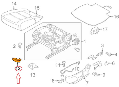 NEW VOLKSWAGEN AUDI RIGHT SEAT ADJUSTMENT HANDLE LEVER BLACK 3C0881254A9B9