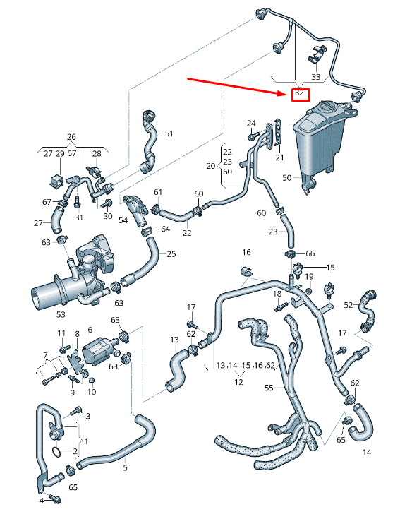 new audi q5 8r rear engine breather line 8r0121081cg original