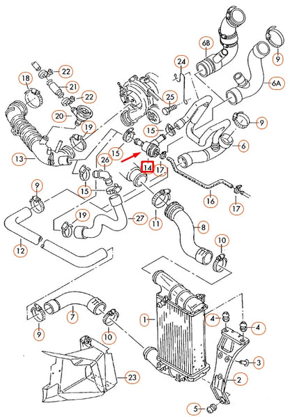 NEW AUDI A6 C5 CUT-OFF VALVE 06A145710P 2005
