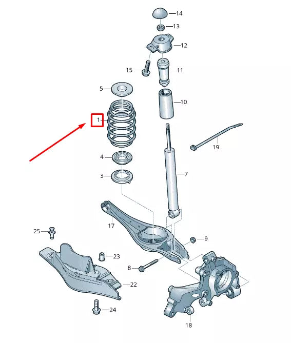 NEW VW TOURAN 5T REAR COIL SPRING 5QF511115BT