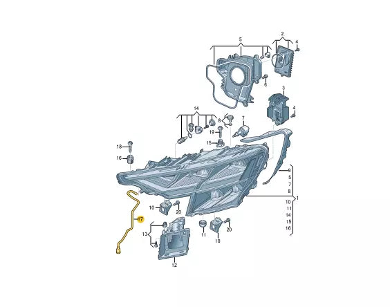 NEW AUDI Q8 LEFT HEADLIGHT VENT HOSE 4M8941717 ORIGINAL