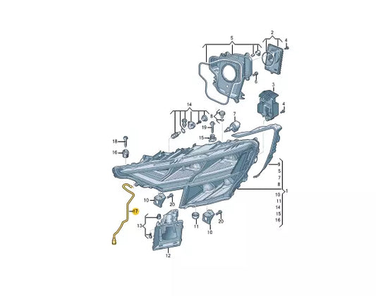 NEW AUDI Q8 LEFT HEADLIGHT VENT HOSE 4M8941717 ORIGINAL