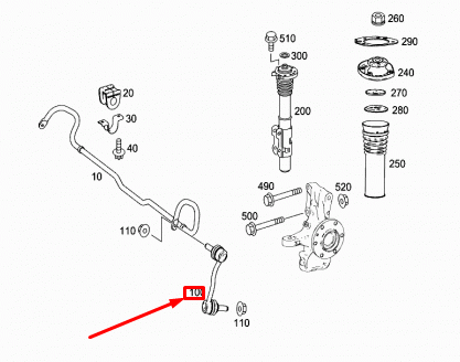 NEW MERCEDES-BENZ SPRINTER 906 FRONT STABILIZER RIGHT ROD A9063202089 ORIGINAL