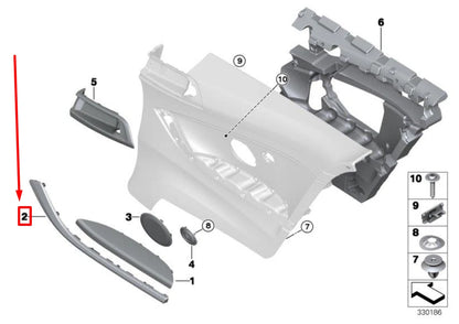 NEW BMW 4 CABRIO F33, F83 REAR RIGHT ACCENT MODLING 51437389772 7389772 ORIGINAL